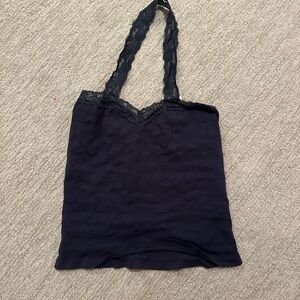 Free People Navy Blue Lace Tank